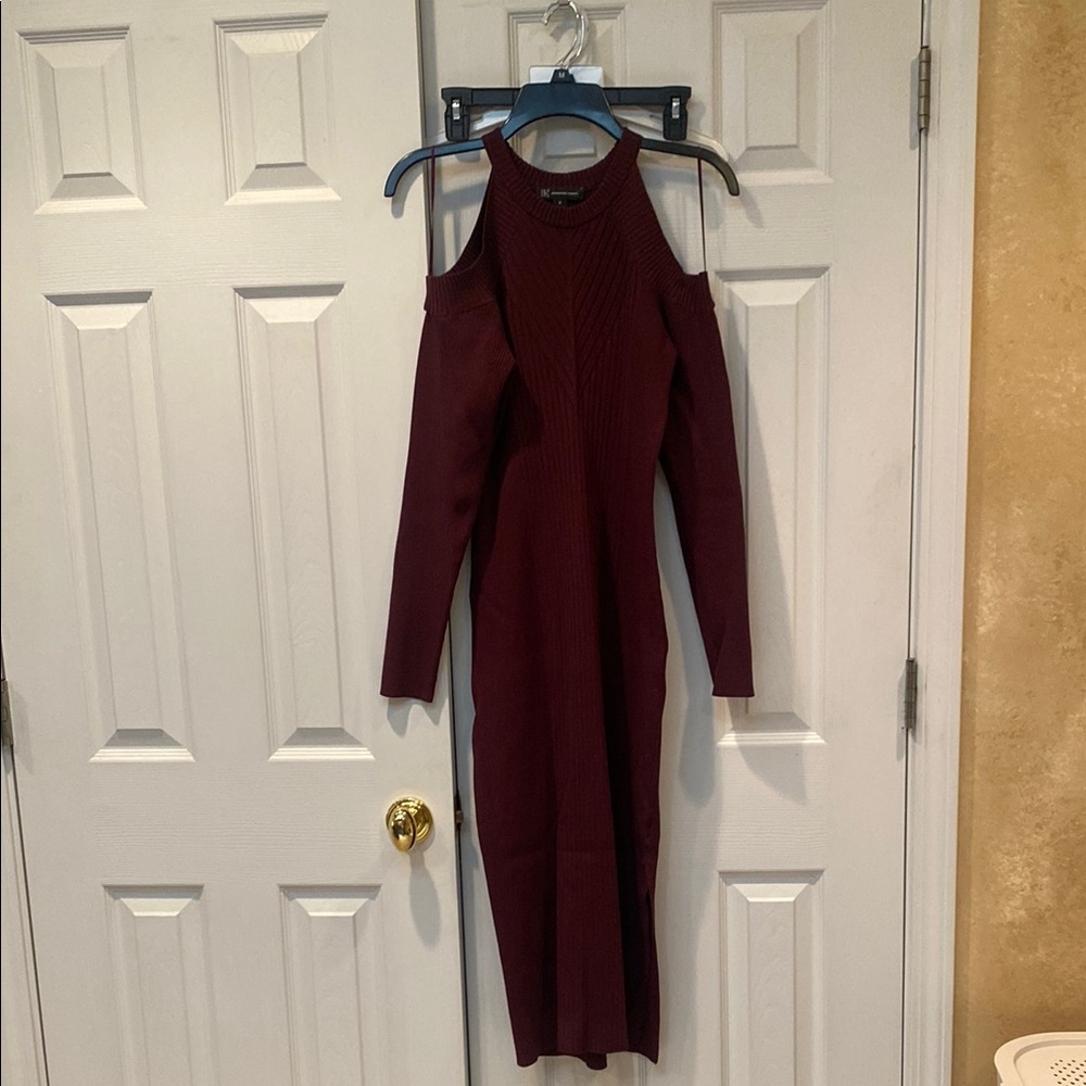 INC International Concepts Red Cold Shoulder Bodycon Dress